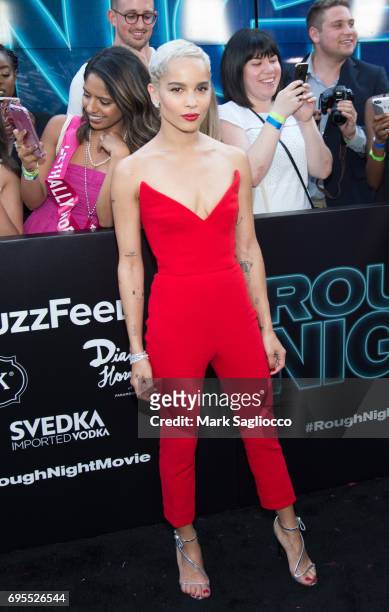 Actress Zoe Kravitz attends the "Rough Night" New York Premiere at AMC Lowes Lincoln Square on June 12, 2017 in New York City.