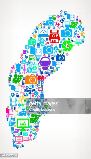 sweden photography and camera vector icons background - cloud storage background stock illustrations