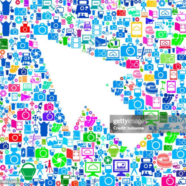 mouse pointer photography and camera vector icons background - time lapse clouds stock illustrations