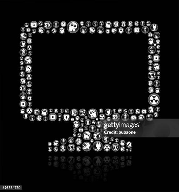 computer monitor robots and robotics black vector button pattern - unplug screen stock illustrations
