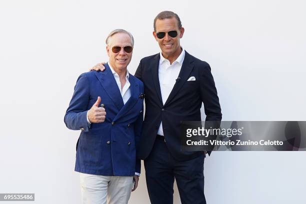 Tommy Hilfiger and Daniel Grieder attend the Tommy Hilfiger Spring 2018 Collection Preview during 92. Pitti Immagine Uomo on June 13, 2017 in...