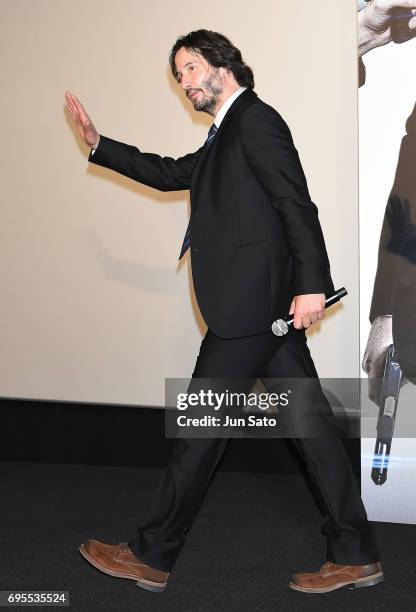 Keanu Reeves attends the Japan premiere of 'John Wick: Chapter 2' at Roppongi Hills on June 13, 2017 in Tokyo, Japan.