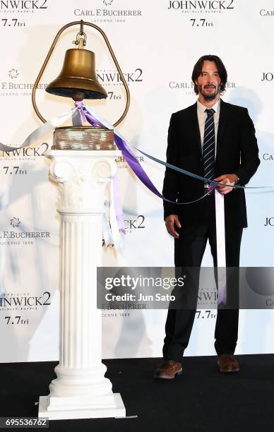 Keanu Reeves attends the Japan premiere of 'John Wick: Chapter 2' at Roppongi Hills on June 13, 2017 in Tokyo, Japan.