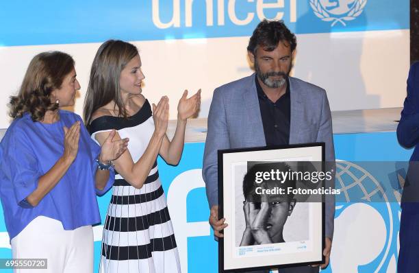 Queen Letizia of Spain attends the 2017 UNICEF Awards ceremony at the CSIC on June 13, 2017 in Madrid, Spain.