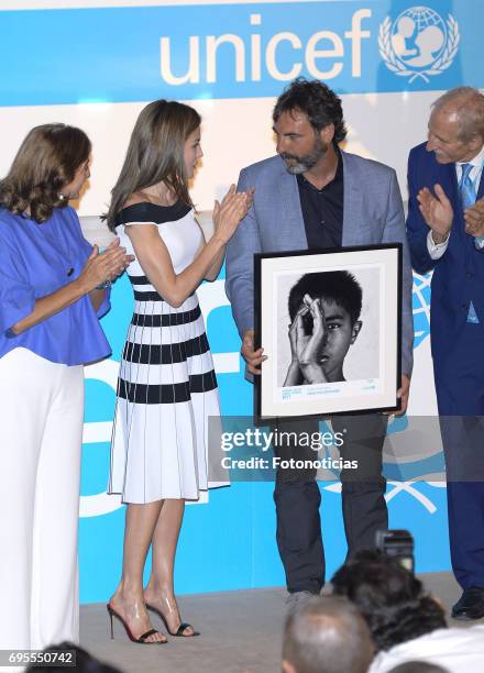 Queen Letizia of Spain attends the 2017 UNICEF Awards ceremony at the CSIC on June 13, 2017 in Madrid, Spain.