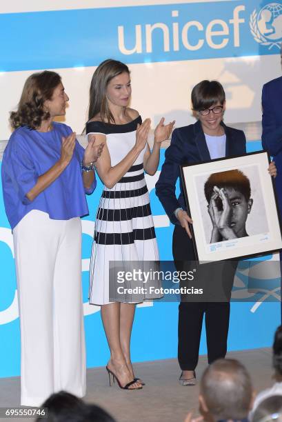Queen Letizia of Spain attends the 2017 UNICEF Awards ceremony at the CSIC on June 13, 2017 in Madrid, Spain.