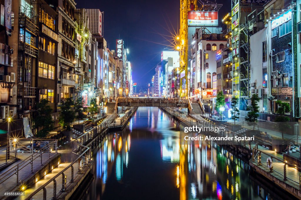 Dotonbori canal at night, Osaka, Japan