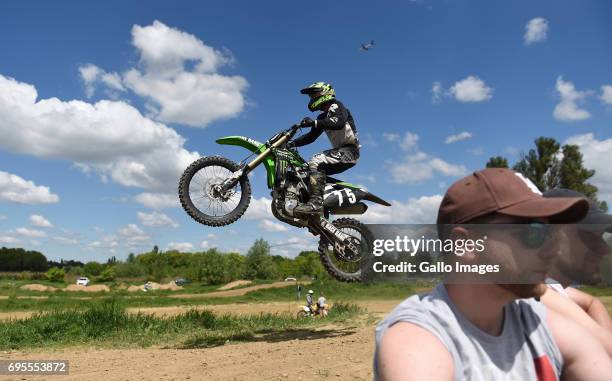 Crowd during moto cross race during the XVI Mazowiecki Wrak Race on May 27, 2017 in Mysiadlo, Poland. During the race, the participants raced in...