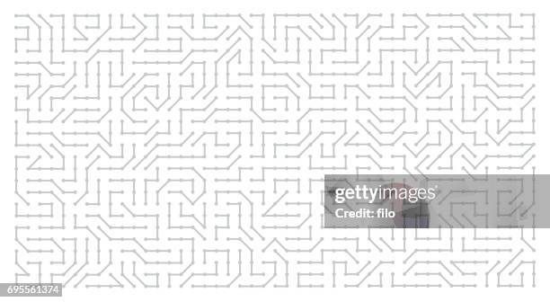 abstract nodes background - artificial intelligence background in white stock illustrations