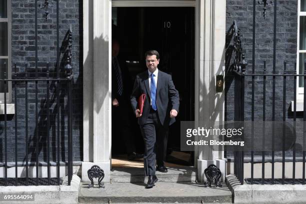 James Brokenshire, U.K. Northern Ireland secretary, leaves number 10 Downing Street, following a meeting of cabinet ministers, in London, U.K., on...