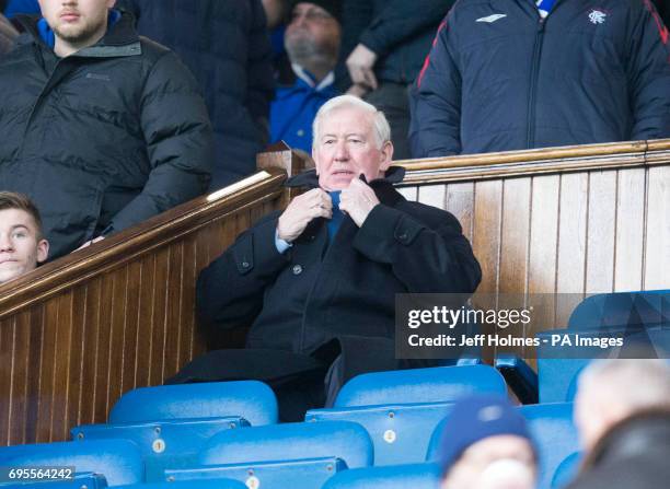 Former Rangers captain John Greig during the Scottish Cup, Quarter Final match at the Ibrox Stadium, Glasgow.