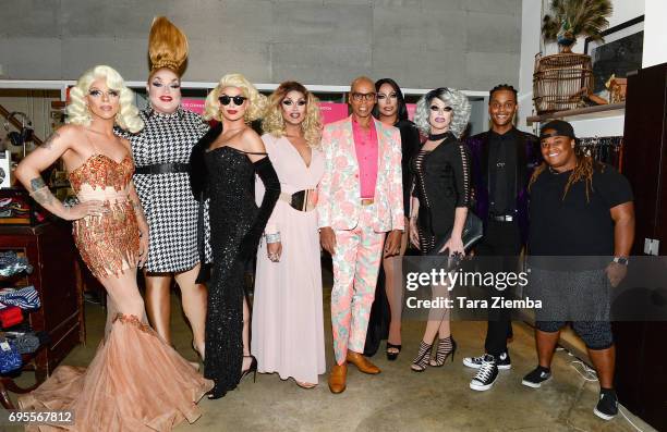 Aja, Eureka O'Hara, Valentina, Mariah Balenciaga, RuPaul, Raven, Morgan McMichaels, Tyra Sanchez and Jaidynn Diore Fierce attend FYC Costume Exhibit...