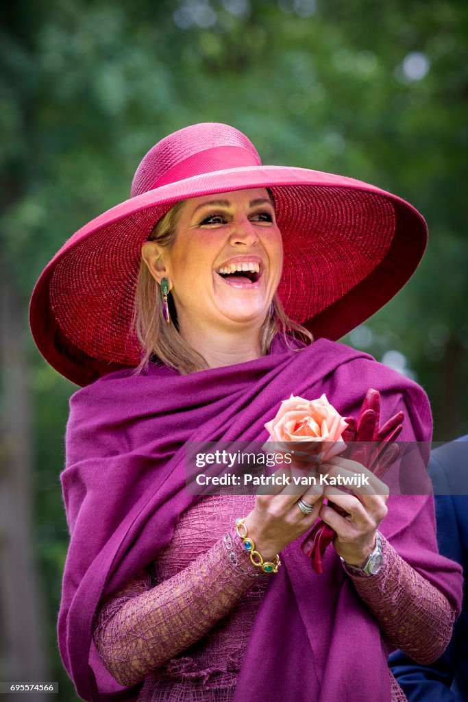 Queen Maxima Of The Netherlands Visits A Rosarium And Presents Their New Rose In Winschoten