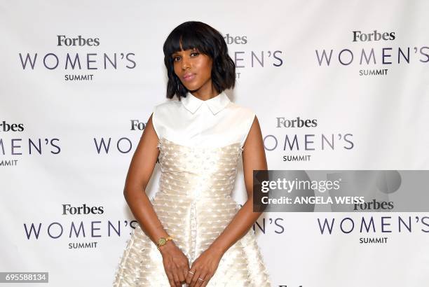 Actress Kerry Washington attends the 2017 Forbes Women's Summit at Spring Studios on June 13, 2017 in New York City. / AFP PHOTO / ANGELA WEISS