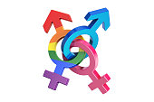 gender symbols, 3D rendering isolated on white background