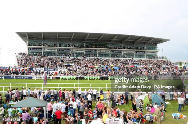 General view of the granstand at Epsom Racecourse