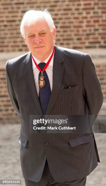 Chris Patten attends Evensong in celebration of the centenary of the Order of the Companions of Honour at Hampton Court Palace on June 13, 2017 in...