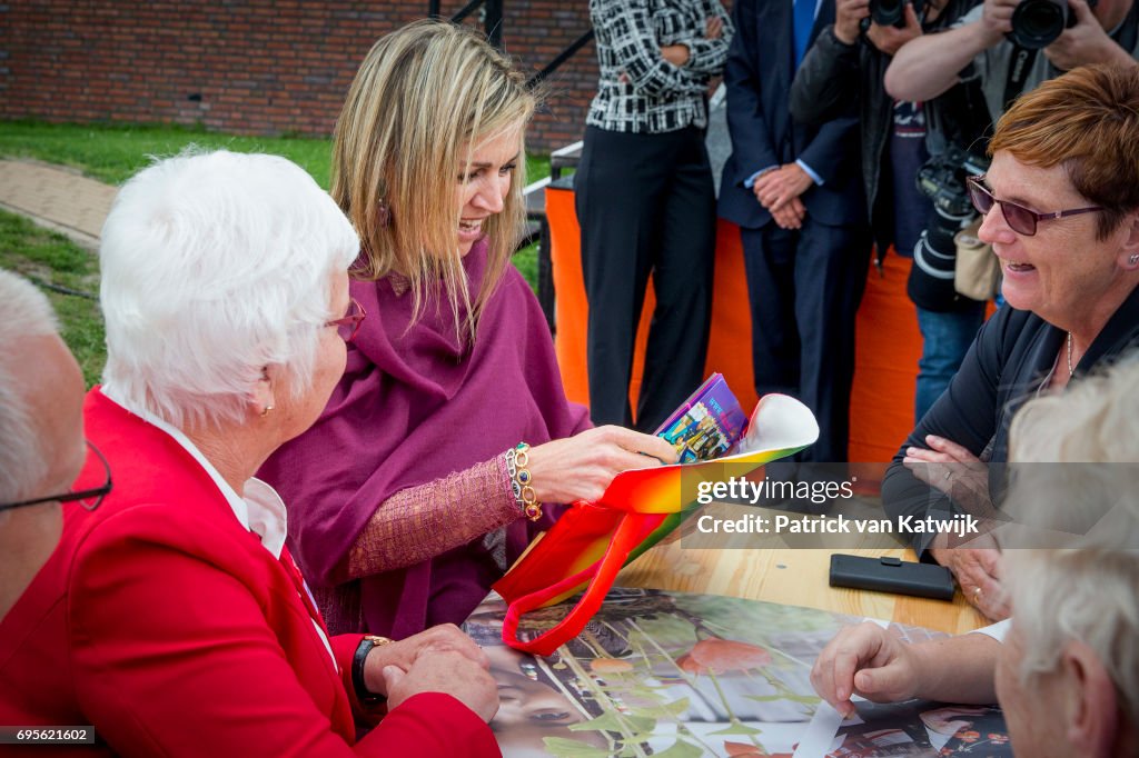 Queen Maxima Of The Netherlands Gives Start Signal For Neighbours' Day In Nieuw-Buinen