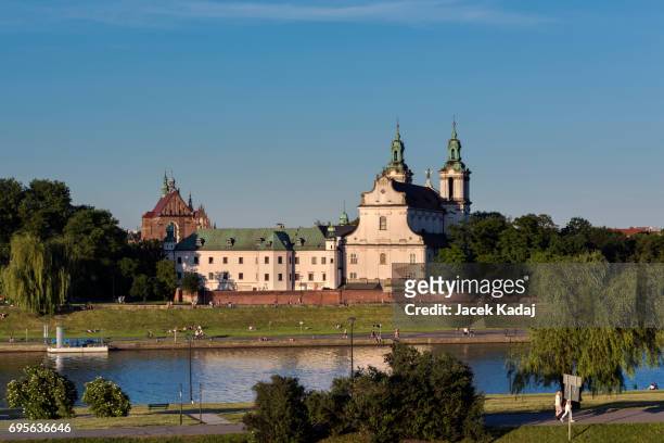 church on skalka - krakow park stock pictures, royalty-free photos & images