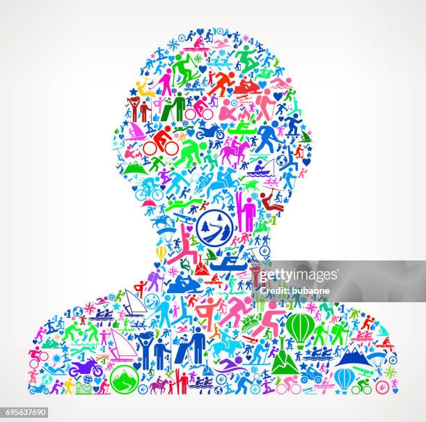 human silhouette active lifestyle vector icon pattern - rodeo background stock illustrations