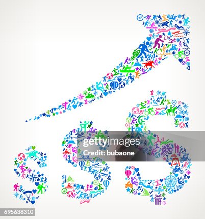 美元增加積極的生活方式向量圖示模式 美元增加積極的生活方式向量圖示模式