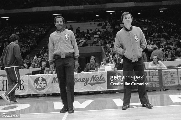 Referee Joey Crawford smiles circa 1980 at the Brendan Byrne Arena in East Rutherford, New Jersey. NOTE TO USER: User expressly acknowledges and...