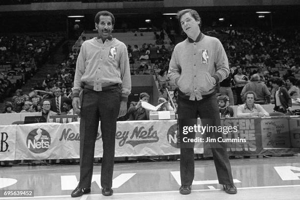 Referee Joey Crawford looks on circa 1980 at the Brendan Byrne Arena in East Rutherford, New Jersey. NOTE TO USER: User expressly acknowledges and...