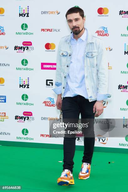 Singer Dima Bilan aheads of the 2017 Muz-TV Music Awards ceremony at Olimpiyskiy Stadium on June 9, 2017 in Moscow, Russia.