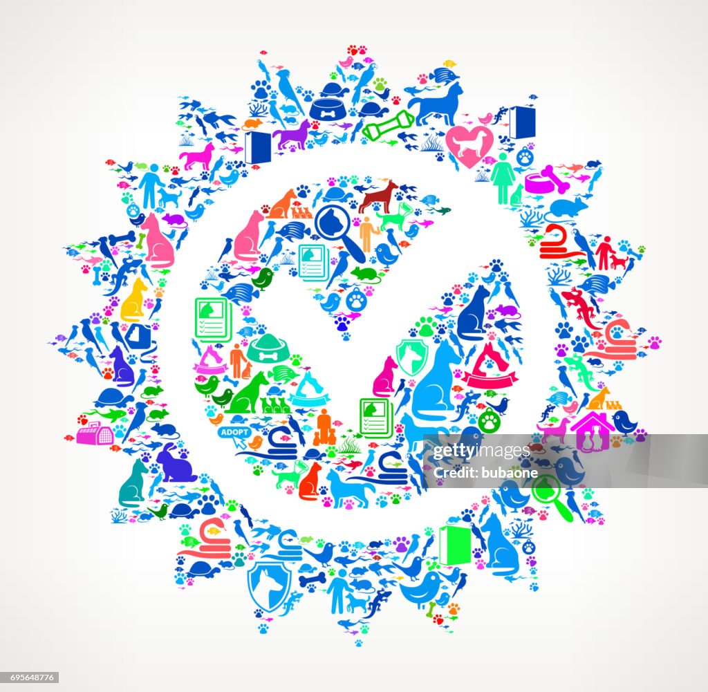 Check Mark Pets and Animals Vector Icon Background