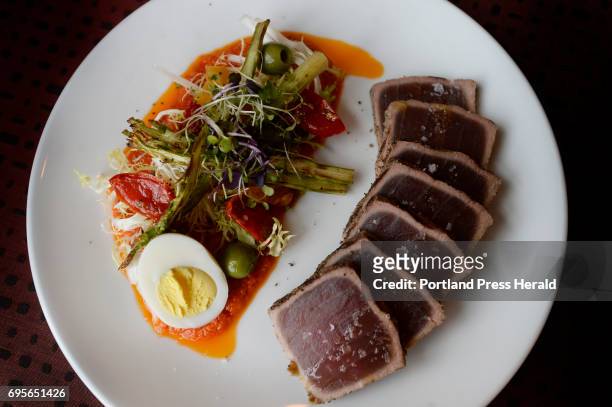 Seared yellowfin tuna at Top of the East in Portland Monday, June 5, 2017.
