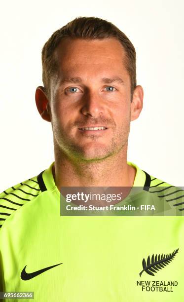 Glen Moss of New Zealand poses for a pictures during the New Zealand team portrait session on June 13, 2017 in Saint Petersburg, Russia.