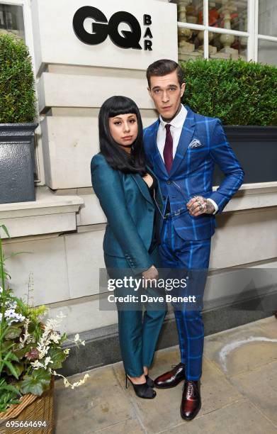 Jet Luna and Jimmy Q attend the GQ Bar pop-up launch party at the Rosewood London on June 13, 2017 in London, England.