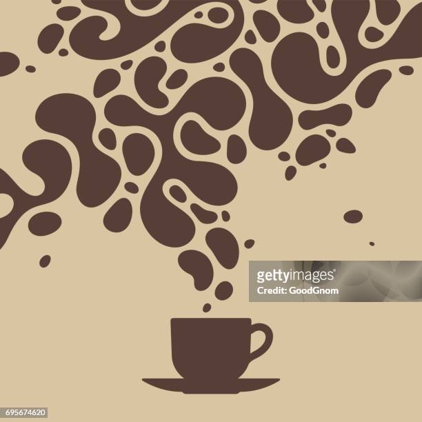 ilustrações, clipart, desenhos animados e ícones de salpicos de café - vapor forma da água