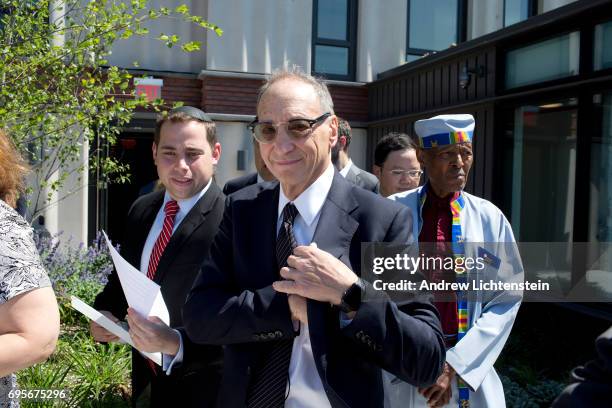 New York City and Atlantic Yards real estate developer Bruce Ratner attends a ribbon cutting ceremony for a new building in the Atlantic Yards...