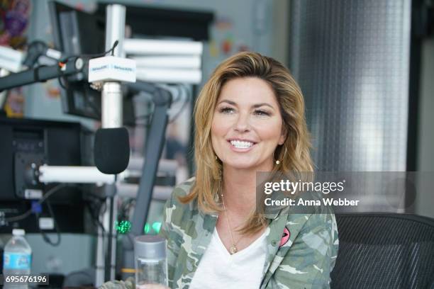 Shania Twain visits The SiriusXM Studios In Nashville on June 13, 2017 in Nashville, Tennessee.