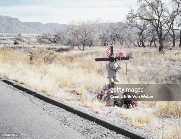 new mexican roadside grave - erik von weber christian stock pictures, royalty-free photos & images