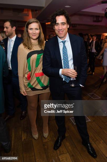 Jessica Hynes and Stephen Mangan attend The Old Vic Summer Party at The Brewery on June 13, 2017 in London, United Kingdom.