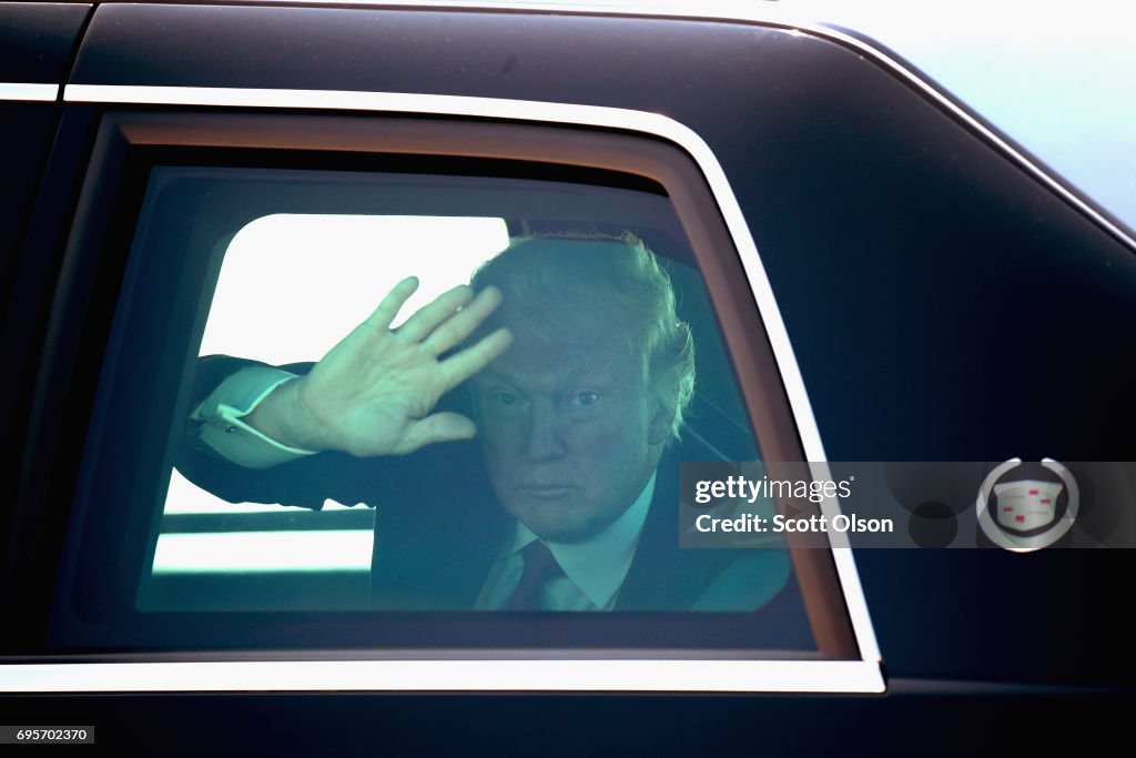 President Trump Gives Statement On Healthcare At General Mitchell Airport in Milwaukee