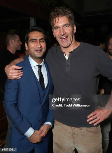 Kumail Nanjiani and David Benioff attend The LA Premiere of "THE BIG SICK" presented by Amazon Studios And Lionsgate on June 12, 2017 in Los Angeles,...