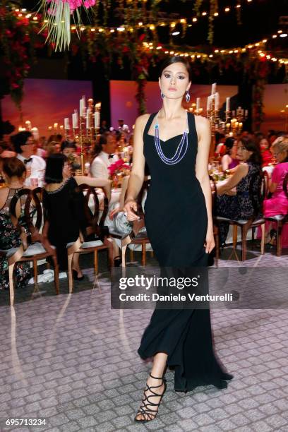 Model attends Piaget Sunlight Journey Collection Launch on June 13, 2017 in Rome, Italy.