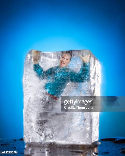 man frozen in block of ice - human toe bildbanksfoton och bilder