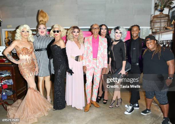 Aja, Eureka, Valentina, Mariah Balenciaga, RuPaul, Raven, Morgan McMichaels, Tyra Sanchez and Jaidynn Diore Fierce attend "RuPaul's Drag Race" FYC...