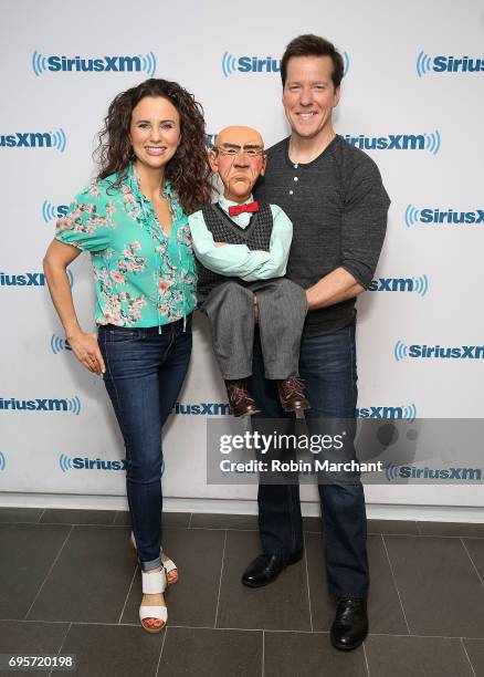 Audrey Dunham and Jeff Dunham visit at SiriusXM Studios on June 13, 2017 in New York City.