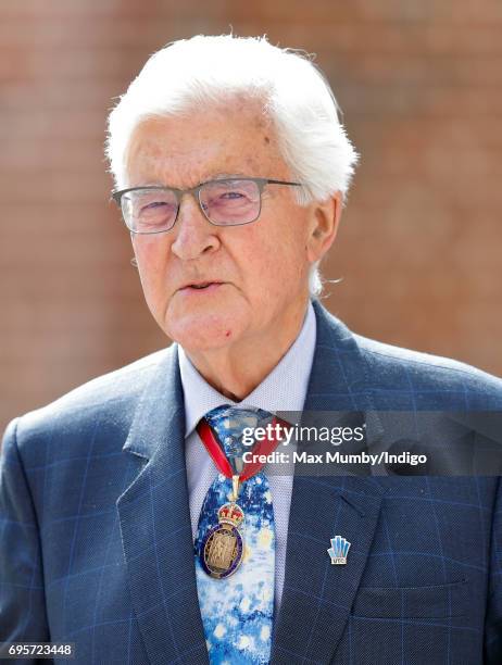 Kenneth Baker, Baron Baker of Dorking arrives to attend Evensong at the Chapel Royal Hampton Court Palace, to celebrate the Centenary of the founding...