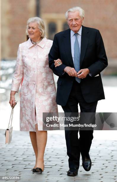 Lord Michael Heseltine arrives to attend Evensong at the Chapel Royal Hampton Court Palace, to celebrate the Centenary of the founding of the...