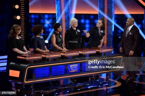 Eva Longoria vs George Lopez and Yvette Nicole Brown vs Ashley Graham" - The celebrity teams competing to win cash for their charities features...