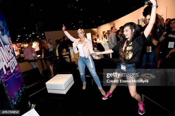 Bebe Rexha plays Just Dance 2018 live with fans at Los Angeles Convention Center on June 13, 2017 in Los Angeles, California.