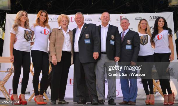 Las Vegas Mayor Carolyn Goodman, the D Las Vegas CEO Derek Stevens, Vegas Golden Knights head coach Gerard Gallant and Vegas Golden Knights President...