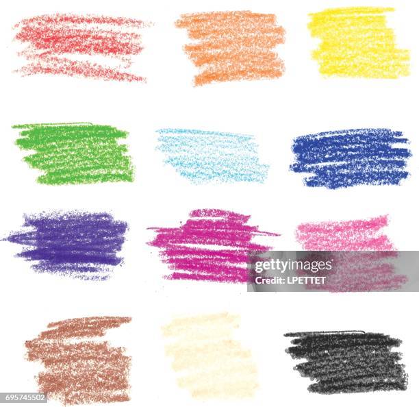 ilustrações de stock, clip art, desenhos animados e ícones de crayon strokes - illustration - desenho a lápis de cera
