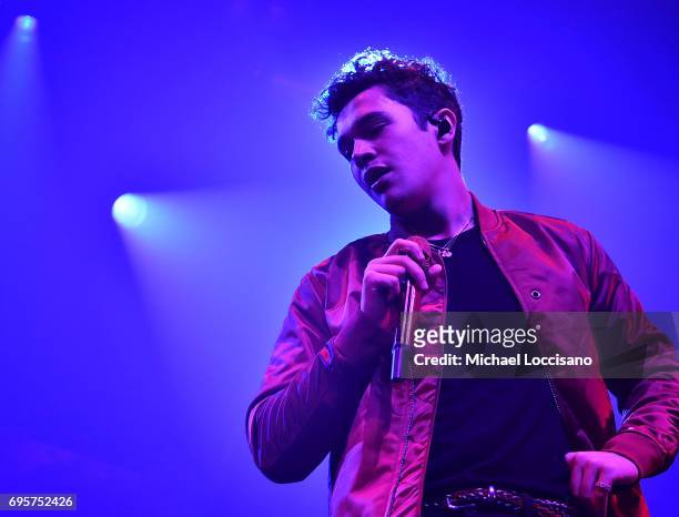 Singer Austin Mahone performs at Webster Hall on June 13, 2017 in New York City.